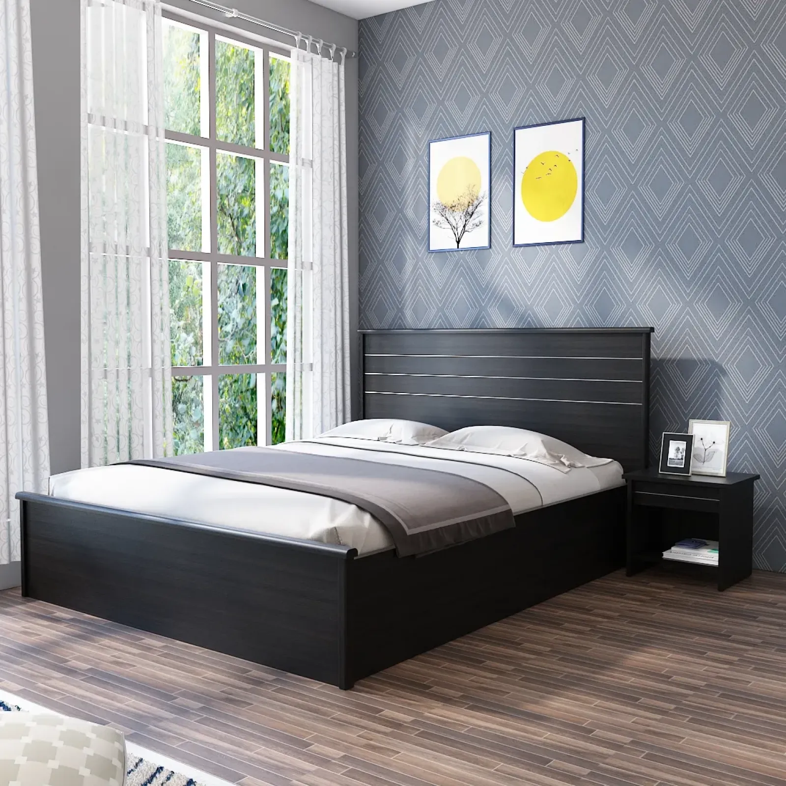 Carnival V2 King Bed With 3/4 Lifton - Natural Wenge Woodpore